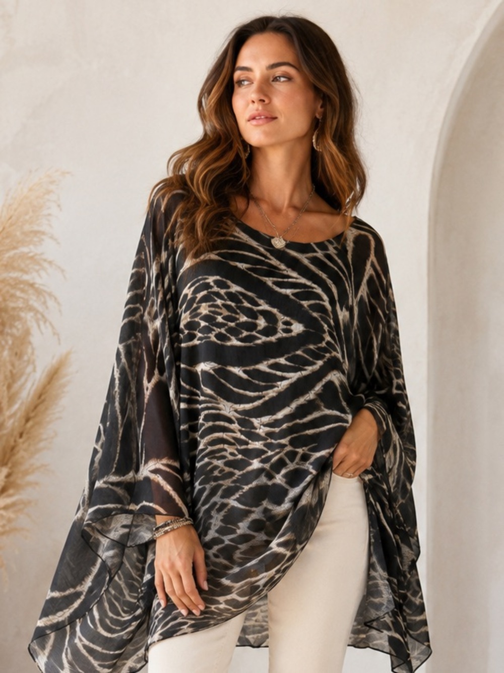 Kersh  Boho Oversized Tunic Top – Size XL